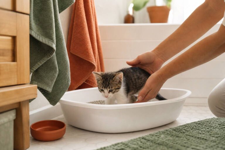 Apprendre la litière à un chaton : méthode douce