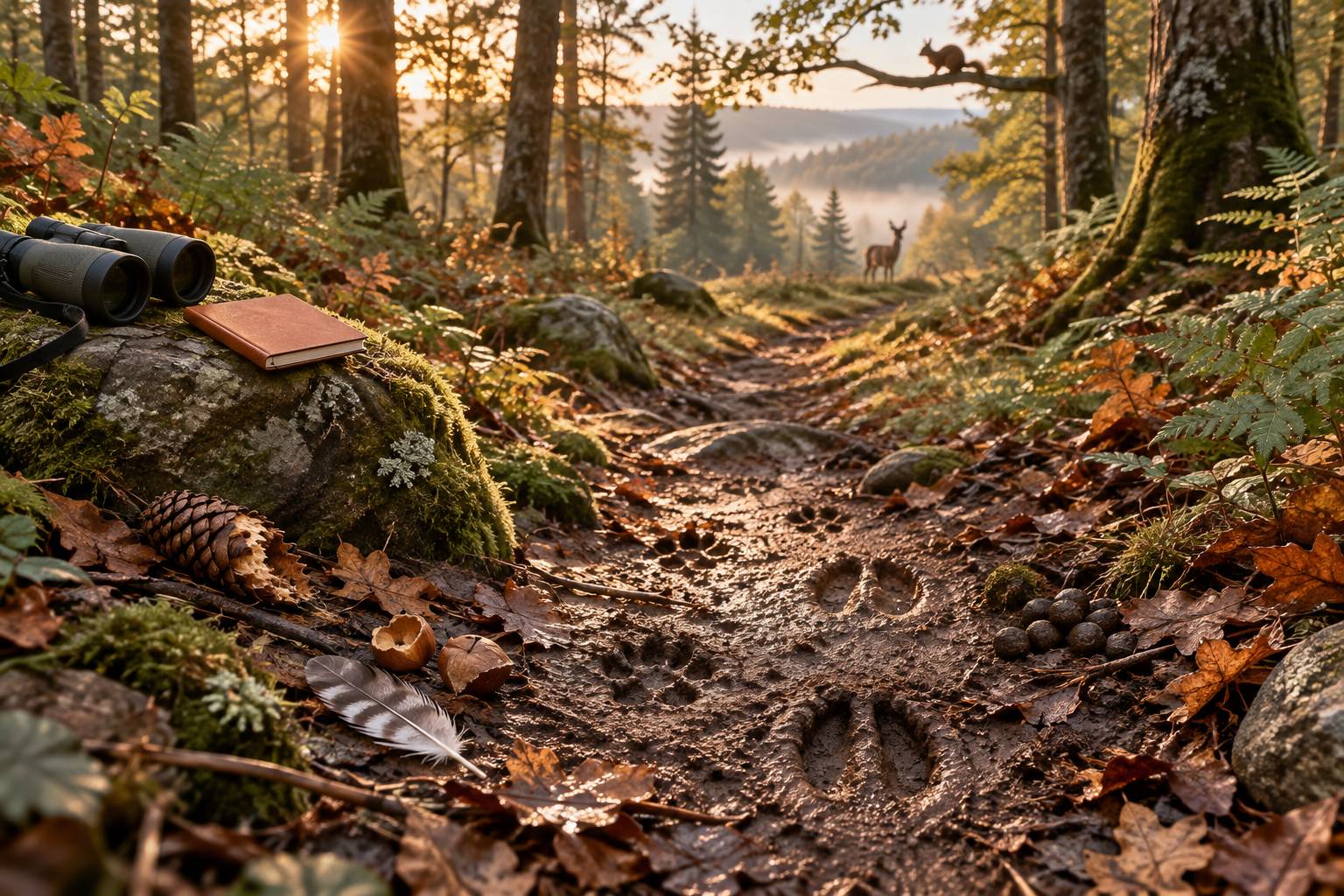 Illustration éditoriale du sujet : Animaux de la forêt : 30 espèces à reconnaître près de chez vous