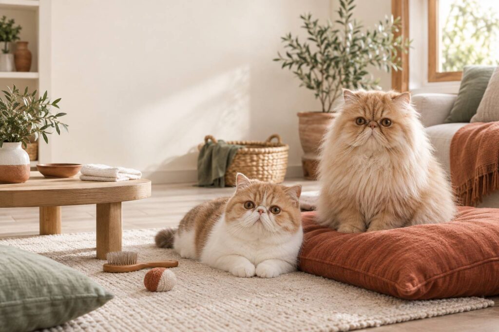 Illustration éditoriale du sujet : Chat à tête plate : races concernées et signes à surveiller