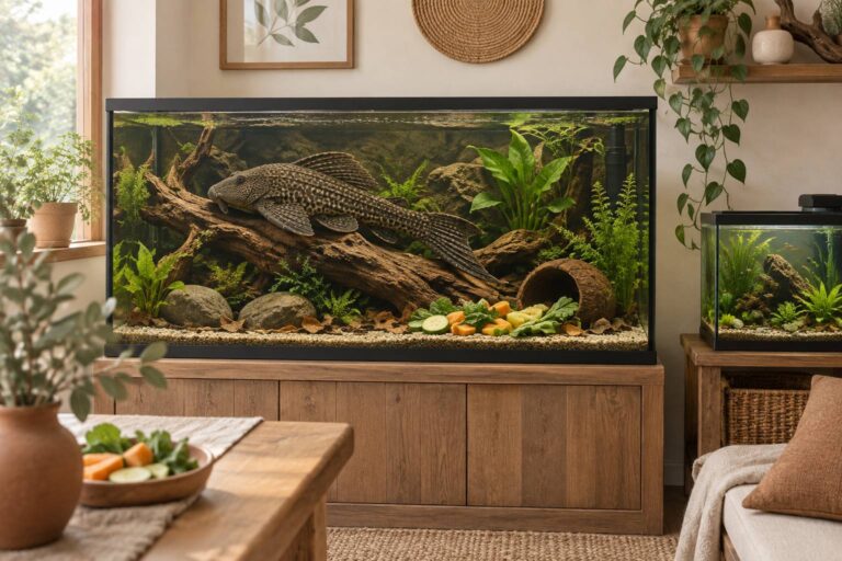 Pléco : taille adulte, aquarium et alimentation du poisson-chat